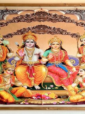 Lord Ram Darbar Tapastry Wall Art Hanging, Large | NEW